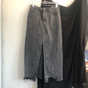 Free People Gray Denim Maxi Skirt 28